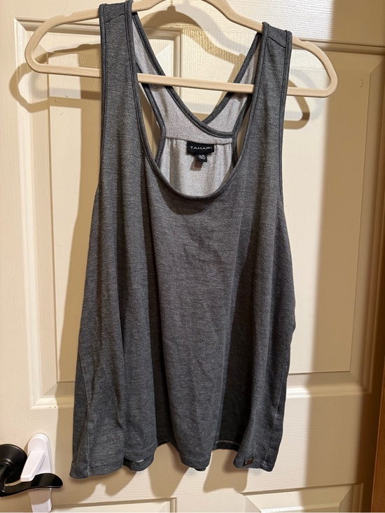 Tahari Tops - Tahari Charcoal Racerback Tank Top